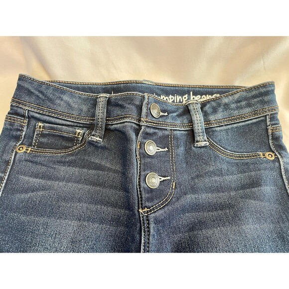 Jumping Beans Denim Jeggings Snaps adjustable Waistband Raw Hem Girls SZ 6X New - Picture 3 of 13